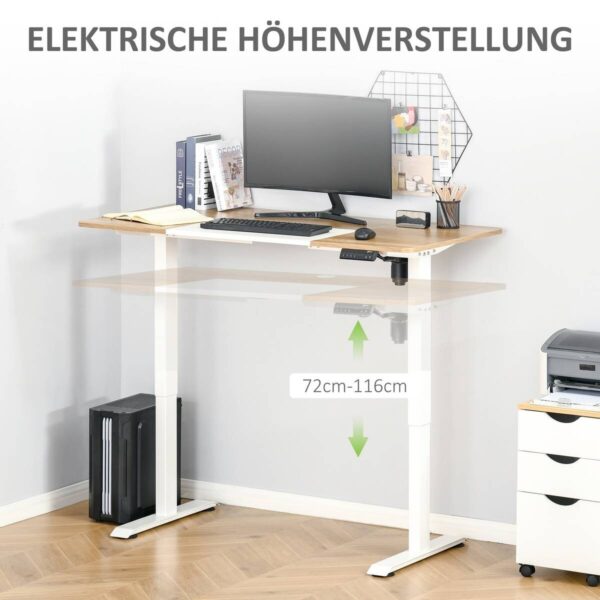 Schreibtisch 920-071V90WT natur Holz Nachbildung weiß B/H/T: ca. 140x116x70 cm – Bild 3