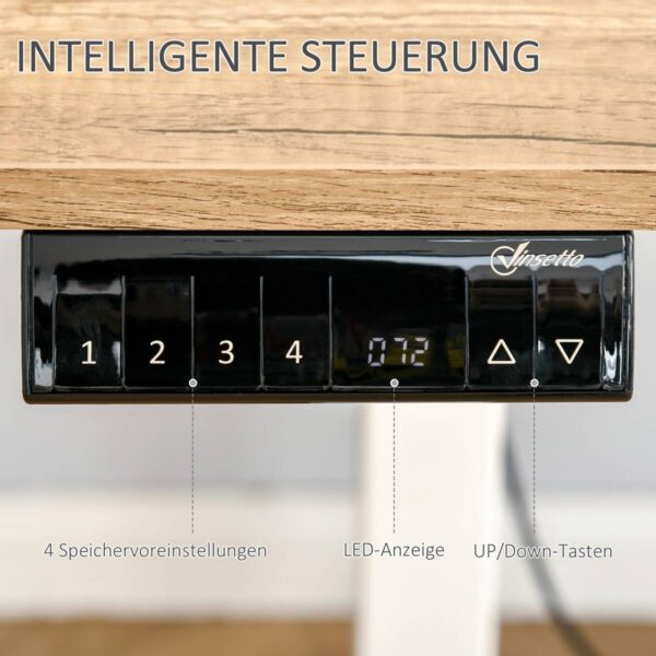 Schreibtisch 920-071V90WT natur Holz Nachbildung weiß B/H/T: ca. 140x116x70 cm – Bild 5