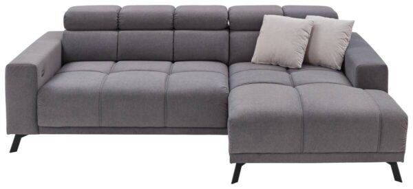 Ecksofa mit elektrischer Sitztiefenverstellung grau Microfaser B/H/T: ca. 247x99x170 cm – Bild 2