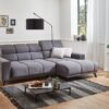 Ecksofa mit elektrischer Sitztiefenverstellung grau Microfaser B/H/T: ca. 247x99x170 cm – Bild 3