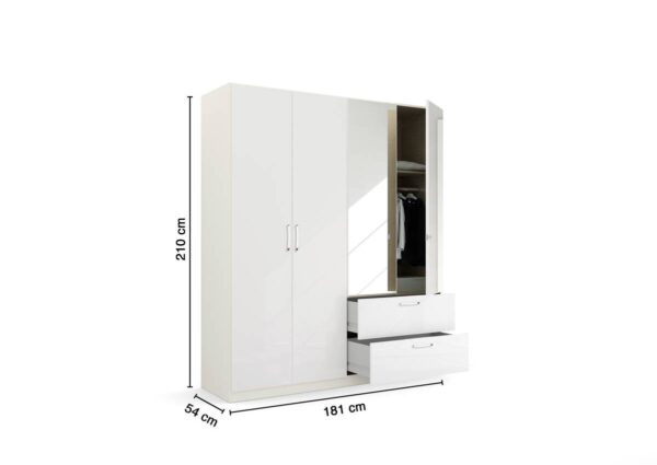 Kleiderschrank Quadra weiß B/H/T: ca. 180x210x54 cm – Bild 2