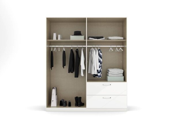 Kleiderschrank Quadra weiß B/H/T: ca. 180x210x54 cm – Bild 4