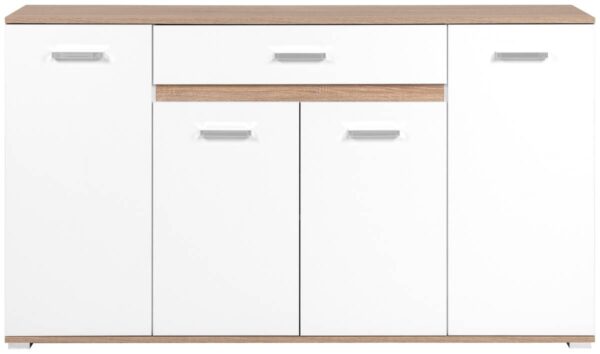 Sideboard Volos Eiche Sonoma Nachbildung weiß B/H/T: ca. 160x90x38 cm Sideboard Volos Eiche Sonoma Nachbildung weiß B/H/T: ca. 160x90x38 cm – Bild 2
