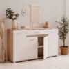 Sideboard Volos Eiche Sonoma Nachbildung weiß B/H/T: ca. 160x90x38 cm Sideboard Volos Eiche Sonoma Nachbildung weiß B/H/T: ca. 160x90x38 cm – Bild 5