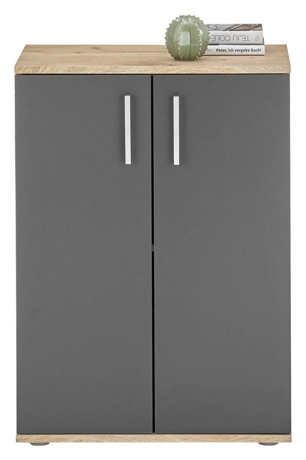 Kommode BC 1040 Eiche Viking Nachbildung dunkelgrau B/H/T: ca. 60x84x35 cm – Bild 2