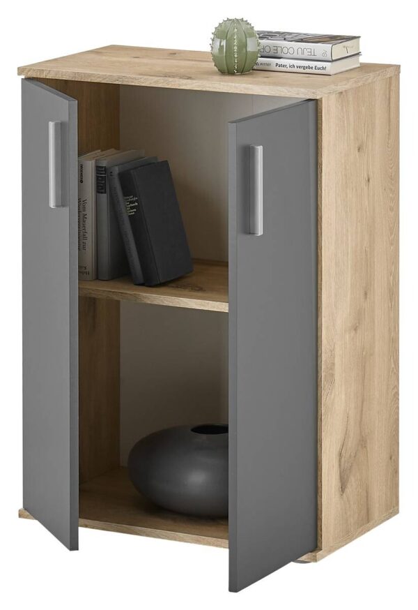 Kommode BC 1040 Eiche Viking Nachbildung dunkelgrau B/H/T: ca. 60x84x35 cm – Bild 3