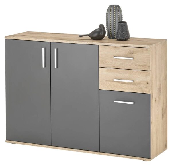 Kommode BC 1040 Eiche Viking Nachbildung dunkelgrau B/H/T: ca. 120x84x35 cm Kommode BC 1040 Eiche Viking Nachbildung dunkelgrau B/H/T: ca. 120x84x35 cm – Bild 3