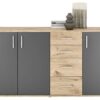 Kommode BC 1040 Eiche Viking Nachbildung dunkelgrau B/H/T: ca. 160x84x35 cm – Bild 3