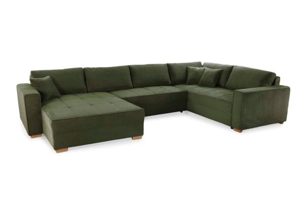 Wohnlandschaft grün Microfaser B/H/T: ca. 379x86x227 cm – Bild 3