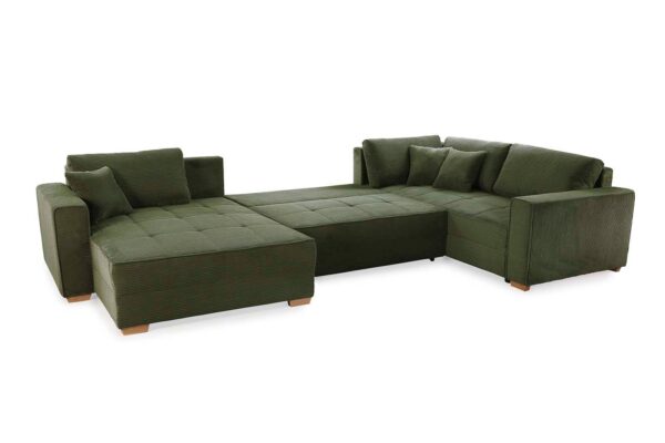 Wohnlandschaft grün Microfaser B/H/T: ca. 379x86x227 cm – Bild 4