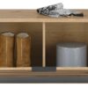 Sitzbank Milan Eiche Artisan Nachbildung grau B/H/T: ca. 85x48x38 cm – Bild 3