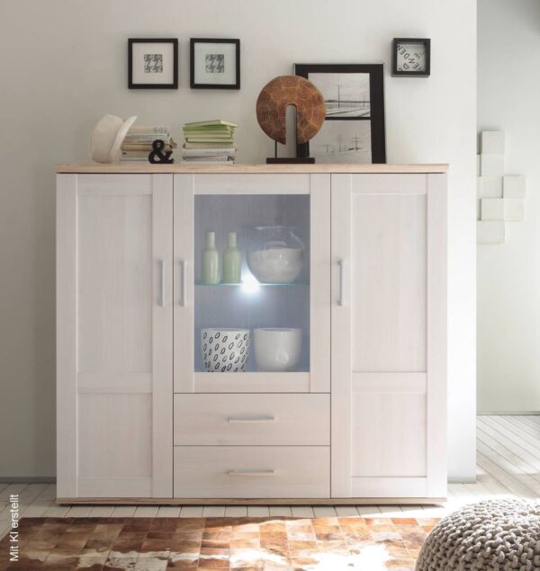 Highboard Romance Sibiu Lärche Nachbildung San-Remo Nachbildung B/H/T: ca. 156x137x46 cm – Bild 2