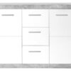 Sideboard Stone Beton Optik weiß glänzend B/H/T: ca. 147x89x37 cm – Bild 2