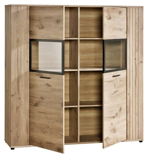 Highboard Turin Eiche Viking Nachbildung B/H/T: ca. 150x157x40 cm – Bild 2