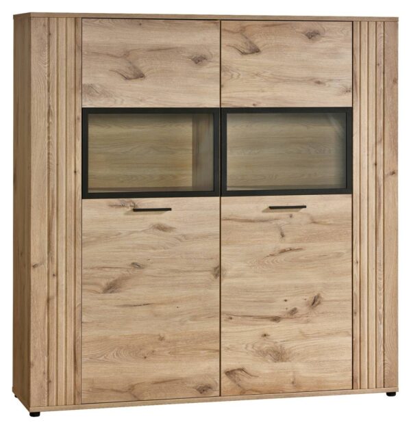 Highboard Turin Eiche Viking Nachbildung B/H/T: ca. 150x157x40 cm – Bild 3