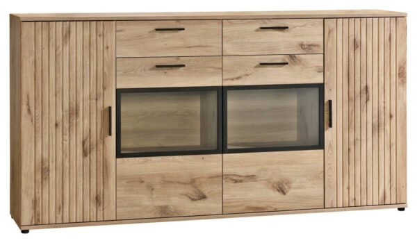 Sideboard Turin Eiche Viking Nachbildung B/H/T: ca. 205x109x40 cm – Bild 2