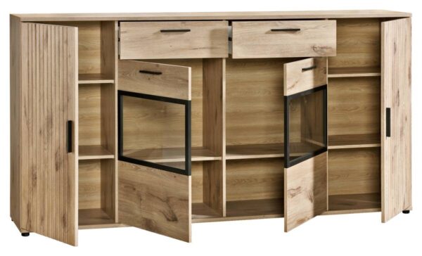 Sideboard Turin Eiche Viking Nachbildung B/H/T: ca. 205x109x40 cm – Bild 3