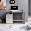 Schreibtisch Adria Eiche Sonoma Nachbildung weiß B/H/T: ca. 123x77x50 cm – Bild 3