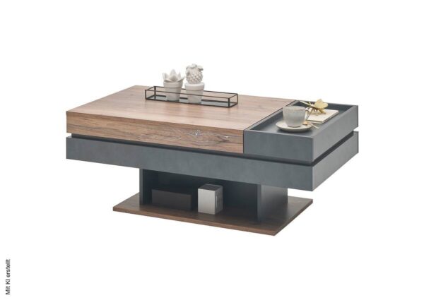 Couchtisch Kathi Eiche Matera Nachbildung B/H/T: ca. 110x43x60 cm – Bild 2