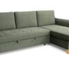 Ecksofa mit Bettfunktion und Bettkasten hellgrün Microfaser B/H/T: ca. 231x86x150 cm – Bild 2