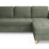 Ecksofa mit Bettfunktion und Bettkasten hellgrün Microfaser B/H/T: ca. 231x86x150 cm – Bild 3