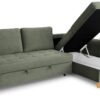 Ecksofa mit Bettfunktion und Bettkasten hellgrün Microfaser B/H/T: ca. 231x86x150 cm – Bild 4