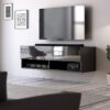 TV-Board Derby schwarz matt schwarz Hochglanz B/H/T: ca. 100x30x31 cm – Bild 3