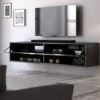 TV-Board Derby schwarz matt schwarz glänzend B/H/T: ca. 140x30x31 cm – Bild 2