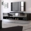 TV-Board Derby schwarz matt schwarz glänzend B/H/T: ca. 140x30x31 cm – Bild 3