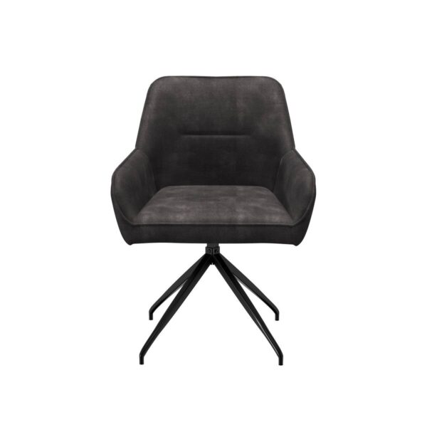 Armlehnstuhl Jacky anthrazit Samt B/H/T: ca. 62x84x49 cm – Bild 2