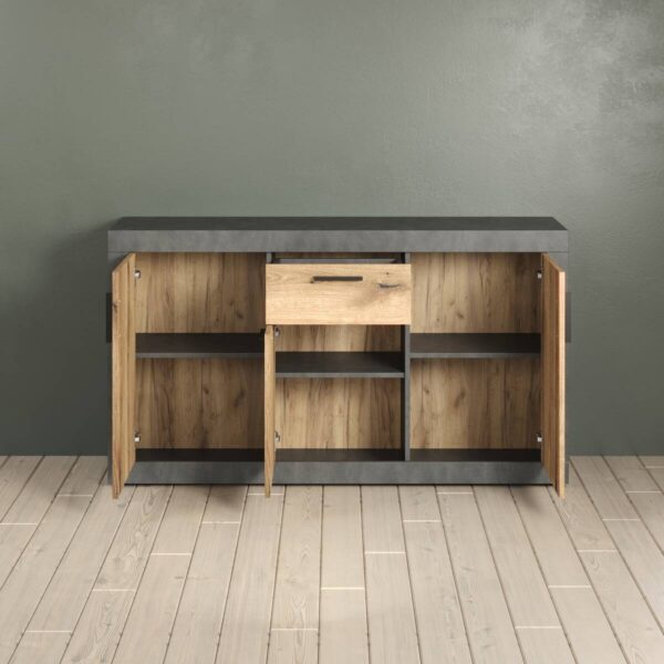 Sideboard Salvada Eiche Evoke Coast Nachbildung anthrazit B/H/T: ca. 149x83x40 cm Sideboard Salvada Eiche Evoke Coast Nachbildung anthrazit B/H/T: ca. 149x83x40 cm – Bild 5