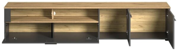TV-Lowboard Esteban anthrazit Eiche Evoke Coast Nachbildung B/H/T: ca. 210x43x41 cm – Bild 4