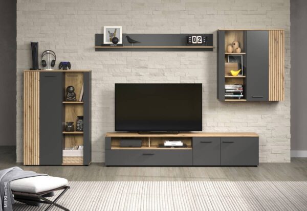 Sideboard Esteban anthrazit Eiche Nachbildung B/H/T: ca. 150x83x42 cm – Bild 4
