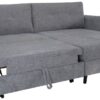 Ecksofa mit Bettfunktion und Bettkasten grau Microfaser B/H/T: ca. 235x90x159 cm – Bild 3