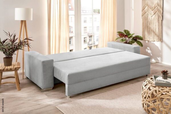 Schlafsofa Turin silber Kunststoff B/H/T: ca. 240x74x95 cm – Bild 2