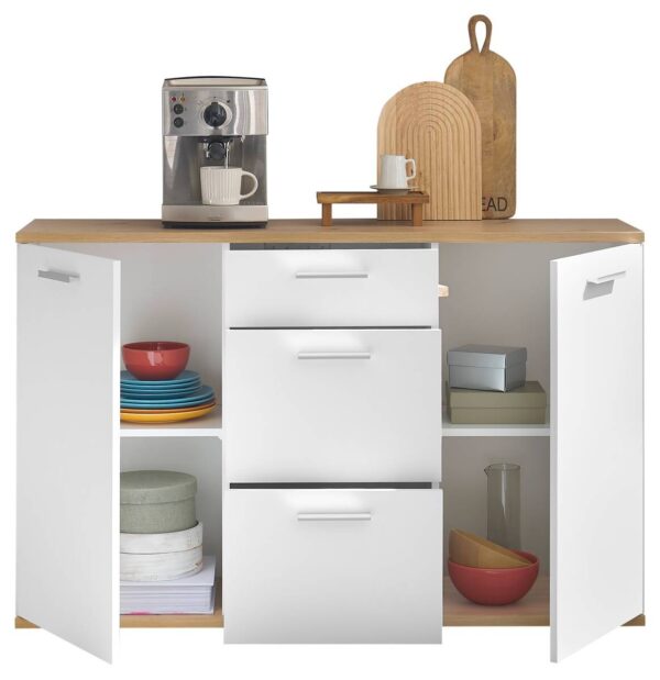 Kommode BC 1035 weiß Eiche Artisan Nachbildung B/H/T: ca. 135x86x38 cm – Bild 2