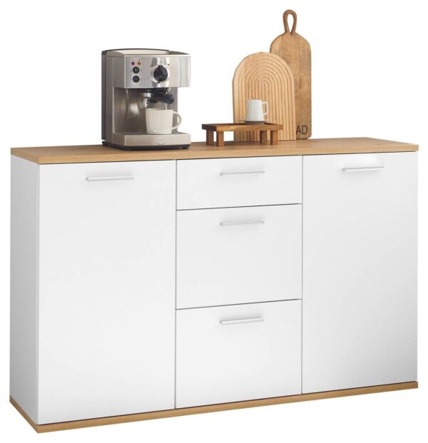 Kommode BC 1035 weiß Eiche Artisan Nachbildung B/H/T: ca. 135x86x38 cm – Bild 3