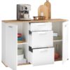 Kommode BC 1035 weiß Eiche Artisan Nachbildung B/H/T: ca. 135x86x38 cm – Bild 5