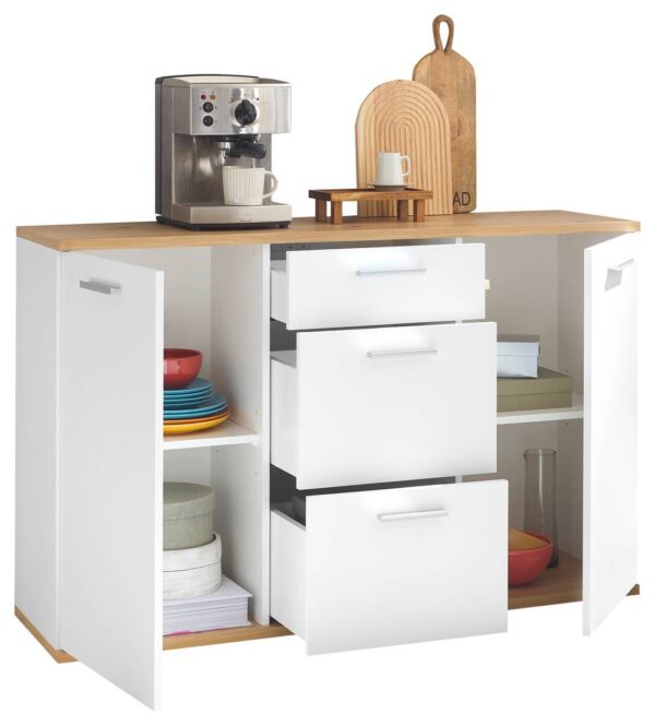 Kommode BC 1035 weiß Eiche Artisan Nachbildung B/H/T: ca. 135x86x38 cm – Bild 5