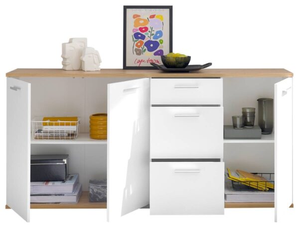 Sideboard BC 1035 weiß Eiche Artisan Nachbildung B/H/T: ca. 180x86x38 cm – Bild 4