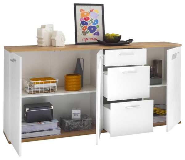Sideboard BC 1035 weiß Eiche Artisan Nachbildung B/H/T: ca. 180x86x38 cm – Bild 5