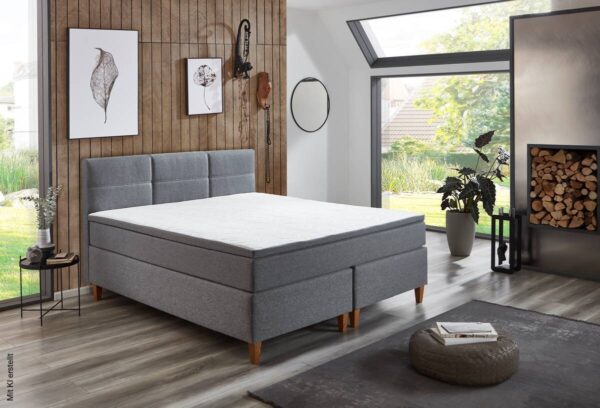 Boxspringbett Kenora grau Liegefläche B/L: ca. 140x200 cm – Bild 4