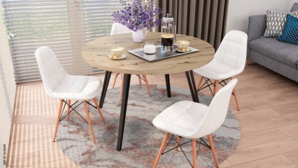 Tisch MARTA Eiche Artisan Nachbildung H/D: ca. 76x120 cm – Bild 4