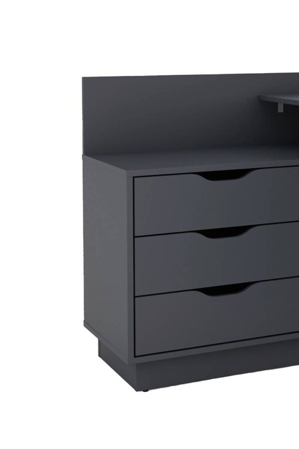 Eckschreibtisch BELFAST anthrazit B/H/T: ca. 129x83,5x105 cm – Bild 2