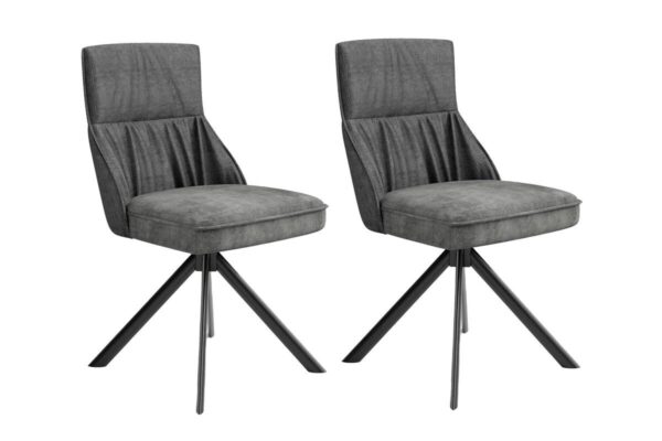 Stuhl CALIFORNIA 2er-Set anthrazit Webstoff B/H/T: ca. 50x89x56 cm Stuhl CALIFORNIA 2er-Set anthrazit Webstoff B/H/T: ca. 50x89x56 cm – Bild 4