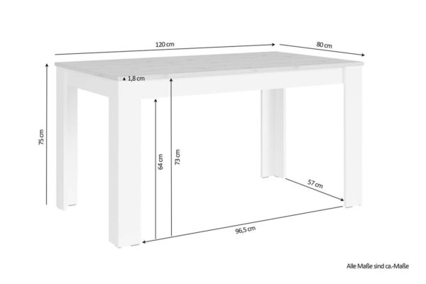 Tisch NORI B/H/T: ca. 120x75x80 cm – Bild 4