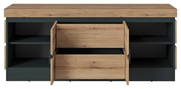 TV-Lowboard Corte Eiche Evoke Coast Nachbildung anthrazit B/H/T: ca. 161x68x45 cm – Bild 2