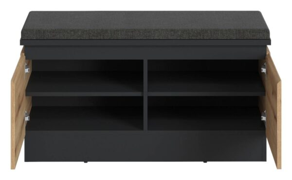 Sitzbank Corte Eiche Evoke Coast Nachbildung anthrazit B/H/T: ca. 101x54x45 cm – Bild 2