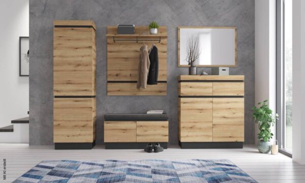 Sitzbank Corte Eiche Evoke Coast Nachbildung anthrazit B/H/T: ca. 101x54x45 cm – Bild 3