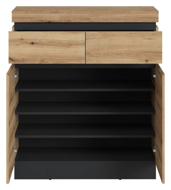 Schuhkommode Corte Eiche Evoke Coast Nachbildung anthrazit B/H/T: ca. 101x116x45 cm – Bild 2